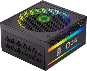 GAMEMAX 1300W Power Supply, ATX 3.0 & PCIE 5.0 Ready, 80+ Platinum Certified, Addressable RGB with 5V Motherboard Sync, 100% Japanese Capacitors, Fully Modular, RGB-1300
