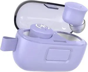 Speck Gemtones Wireless Earbuds for iPhone and Android, Bluetooth 5.3 Headphones with 28 Hour Battery Life, USB-C Charging, Two-Year Warranty and Integrated App with EQ Settings, Pop Purple