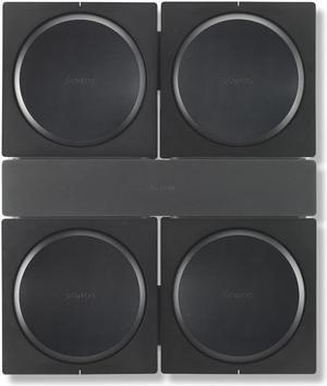 FLEXSON Wall Mount For 4 SONOS AMPS (Black)