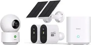 AOSU 5MP SolarCam Max System 2-Cam-Kit + 4MP Indoor Camera (Indoor Camera Doesn't Connect to Max's Homebase)