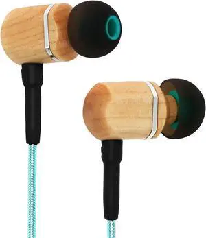 Symphonized MTRX 2.0 Premium Genuine Wood In-ear Noise-isolating Headphones, Earbuds, Earphones with Innovative Shield Technology Cable, Mic And Volume Control (Turquoise)