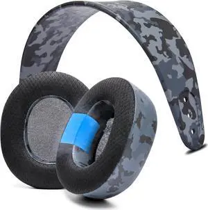 WC Earpad and Upgraded Silicone Headband Combo for Nova Pro Wireless Headphones | Cooling Gel Earpads & Matching Design Headband for Epic Gaming | Black Camo