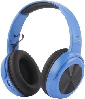Altec Lansing MZX701- Blue Rumble Bass Boosted Over Ear Bluetooth Headphones with Omnidirectional Vibration, 10 Hour Battery Life and Voice Assistant Integration, Dynamic Bass, Blue
