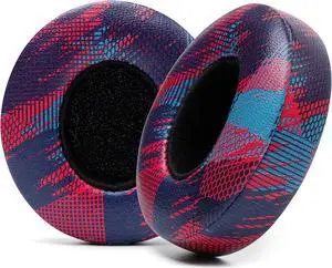 WC Extra Thick Replacement Earpads for Beats Solo 2 & 3 by Wicked Cushions - Ear Pads for Beats Solo 2 & 3 Wireless ON-Ear Headphones - Soft Leather, Luxury Memory Foam, Strong Adhesive | Speed Racer