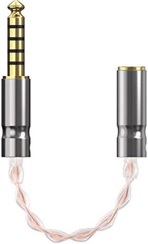 Geekria 4.4MM Balanced Male to 3.5MM Balanced Female Headphones Plug Adapter, Copper and Silverplated Upgrade Conversion Audio Dongle Plug (0.5ft)