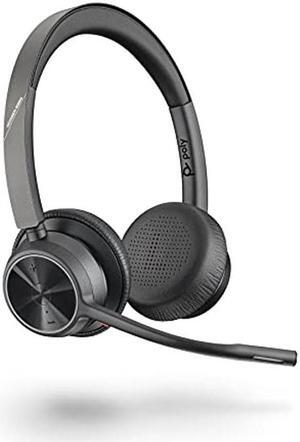 Poly - Voyager 4320 UC Wireless Headset (Plantronics) - Headphones with Boom Mic - Connect to PC/Mac via USB-A Bluetooth Adapter, Cell Phone via Bluetooth - Works with Teams, Zoom & More