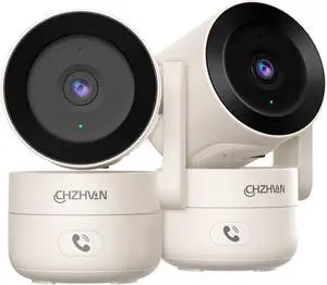 CHZHVAN Security Camera Indoor for Home, Cry Detection for Baby, 2.5K 4MP QHD, Pet Monitoring, Pan & Tilt, Motion Detection, Night Vision, 2-Way Audio, 2.4G WiFi, USB Powered, Local & Cloud Storage