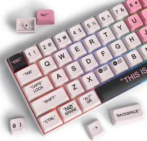 Fogruaden PBT Pink Plastic Keycaps Dye-Sublimation Cute Keycaps, XDA Profile, 144 Keys Keycap Set for Mechanical Keyboard(Pink Plastic)