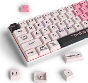 Guffercty kred Cute PBT XDA Keycaps 144 Keys Pink Heart Custom Keycaps 75 Percent Keyboard Keys Caps with keycap Puller for Mechanical Keyboards (Pink Plastic)