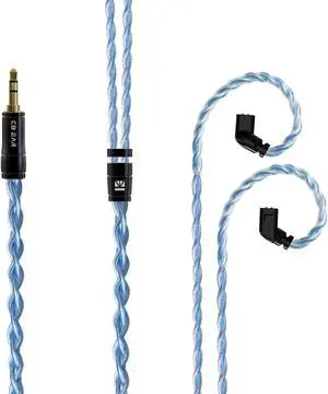 keephifi Earphone Cable, KBEAR [Glaze] 4Core Silver-Plated OFC Audio Upgraded Cable for ZSX ZEX ZEXPRO Zax ZAS ZSN-Prox (3.5, QDC)