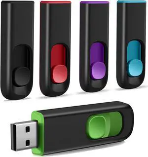MAKACTUA 5 Pack 64GB USB Flash Drive, USB 2.0 Memory Stick Thumb Drive Pen Drives Jump Drive for Data Storage Multiple Color