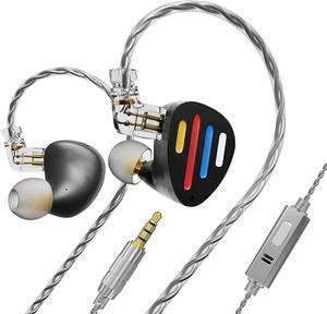 CCA ND X12 in Ear Monitor,3 Tone Adjustable in Ear Headphones,5BA+1DD IEM Earphones,Clear Sound & Deep Bass Earphones Wired, with 2pin Detachable Cable