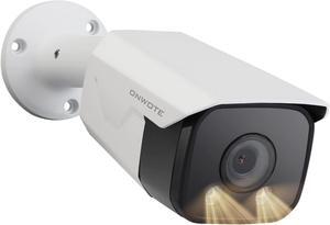 ONWOTE 4K 8MP PoE IP Security Camera, AI Human Vehicle Detection Trigger Color Night Vision. 3840x2160P, 128deg Field of View, Video Audio, Indoor Outdoor, Add-on Camera to PoE NVR System