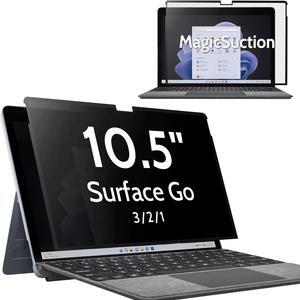 Peslv Privacy Screen for 10.5 Inch Surface Go 3/2/1, MagicSuction(tm) Removable Anti Spy Black Protector, Glare Blue Light Filter for Microsoft Laptop Computer Monitor