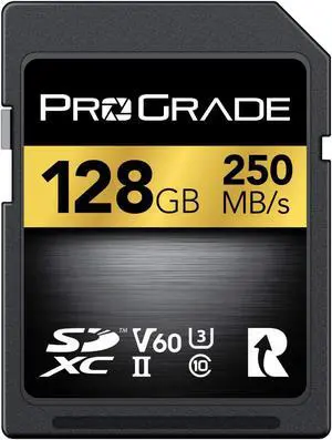 SD UHS-II 128GB Card V60 Up to 130MB/s Write Speed and 250 MB/s Read Speed | for Professional Vloggers, Filmmakers, Photographers & Content Curators  by Prograde Digital