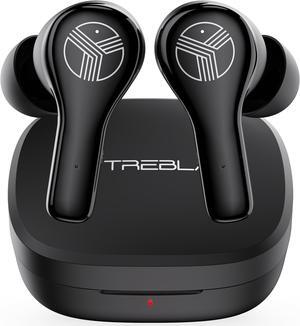 TREBLAB WX8 - True Wireless Earbuds, IPX8 Waterproof Earbuds with up 28H of Play Time, Bluetooth Headphones w/Touch Control and Noise Isolation, Charging Case w/Wireless Charging, USB-C, Black