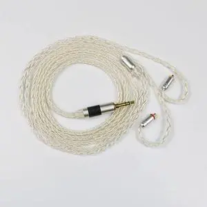senleeor MMCX 3.5MM Upgrade Earphone Cable 8Core Silver Plated Copper Upgrade Detachable Earphone Wire for Shure 846 535 Tin Audio T2 Plus P1 (3.5MM, MMCX)