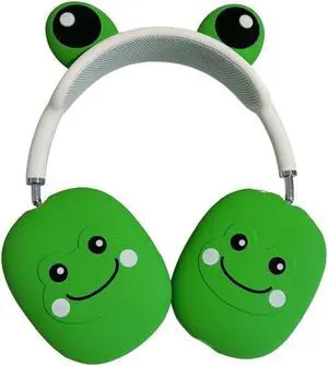 Silicone Case Cover for Airpods Max Cute Frog Design Ear Cups Headband Cover for AirPods Max Headphones Anti-Scratch Soft Silicone Protector for Apple Airpods Max Cases (Green)