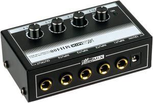 Suckoo 4 channel 6.35mm TRS or 3.5mm Audio Mixer Headphone Amplifier 4 in 1 out 2 in 1 out Mixer Controller MH400 4 port Cell Phone Computer External Audio Headphone Amplifier Speaker