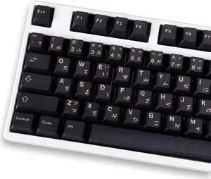 Black Keycaps 129 Keys Cherry Profile PBT Dye Sub Japanese Keycaps Set Fit for 60% 65% 75% 95% Mechanical Keyboard