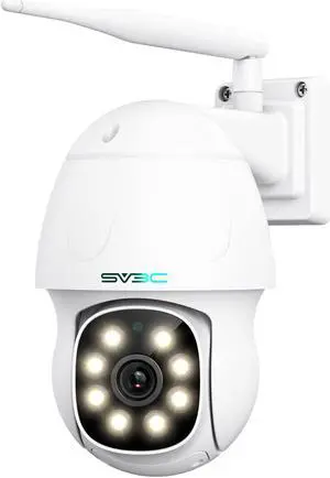 SV3C 5MP PTZ IP Camera Outdoor, Pan Tilt Security Cameras with Dual Band 2.4G 5G WiFi, Auto Tracking, Floodlight Color Night Vision, Human Detect, Onvif, RTSP Browser View, 2-way Audio, SD Card Record