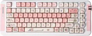 Pink Keycaps PBT MOA Profile Cute Pig Custom Keyboard Keycaps DYE-SUB 131 Keys Set for Cherry MX Switches Alice Mechanical Keyboard