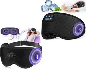 TOPOINT 3D White Noise 5.2 Bluetooth Sleep Mask and Silk Breathable Bluetooth Sleep Mask