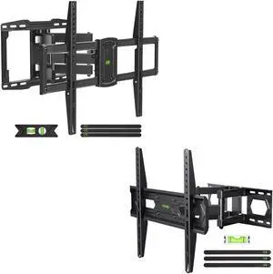 Full Motion TV Wall Mount for Most 42-85 inch TV, Swivel and Tilt Mount with Dual Articulating Arms Up to 132lbs, VESA 600x400mm, 16" Wood Stud