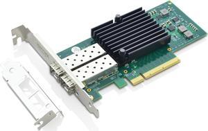 XWYWX 10Gb PCIe X8 NIC Converged Network Interface Card 2*SFP+ Ports for Intel 82599ES Chip PCI-E Ethernet LAN Network Adapter Compare to X520-DA2 for Win/Linux/FreeBSD/VMware-X2S1187-11