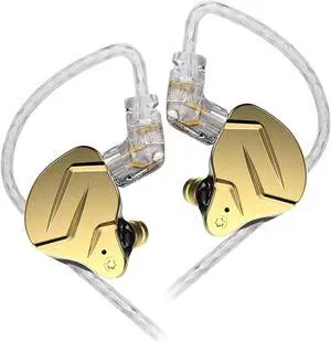KZ ZSN Pro X Wired Gaming Earbuds, KZ in ears Monitor Headphones, HIFI iem with Hybrid Dual Driver 1ba 1dd High Fidelity Musicians in-ear Earphone with Detachable Tangle-Free Cable (Gold, without mic)