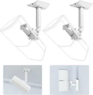 2 Pack Speaker Wall Mount Brackets for Bose UB-20, UB-20 Series II, Wall Mount Ceiling Bracket for Lifestyle 600 ST535 ST525 ST520 535III 525III CM520 SoundTouch JC-II AM6-V AM10-V AM10IV-White