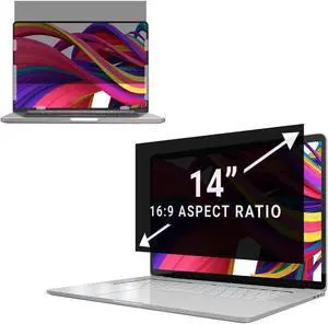 ZCAZY 14 Inch Laptop Privacy Screen Protector, 16:9 Aspect Removable Anti-Glare Blue Light Filter Protector - Scratch Resistant Data Privacy Screen Protecto