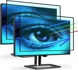 FILMEXT 2 Pack Removable 27 Inch Blue Light Screen Filter for Monitor 16:9 Frameless Monitor -Bubble Free High Clarity- Eye Protection Blue Light UV Blocking Protector for Thin Bezel Computer Monitor
