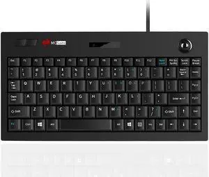 MCSaite Wired Trackball Keypad - Keyboard and Roll Mouse Combo - 11.8x7.5x1.4 Inches - for PC Laptop Notebook Desktop - US English Layout - Black