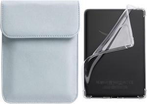 Accessories for Kindle 11th Generation 2022 Bundle: 6 Inch Clear Case & Protective Pouch