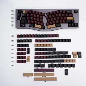 Red Samurai Keycaps Set 173 Keys Cherry Profile Doubleshot Custom Keycaps for Cherry MX Gateron Kailh Box Switches Mechanical Keyboards