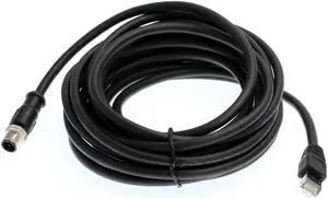 HangTon Ethernet Cable for Omron Sick Vision Sensor Camera PC Network Router PLC, M12 D Coded 4 Pin to RJ45 Cat6 8m