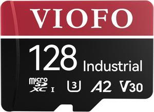 VIOFO 128GB Industrial Grade microSD Card, U3 A2 V30 High Speed Memory Card with Adapter, Support Ultra HD 4K Video Recording