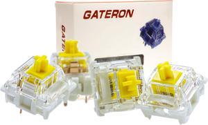 Gateron 70Pcs G pro 3.0 Mechanical Keyboard MX Silent Switch,Linear pre lubed RGB SMD Gaming Keyboard Optical Banana Split Tactile Switches 3 Pin (Yellow)