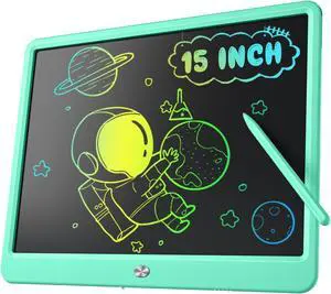 Kidopire LCD Writing Tablet for Kids, 15 Inch Large Screen Doodle Board Drawing Writing Tablet Board, Educational Toddler Toys Birthday Gift School Office Notes for 3-12+ Year Old Girls Boys, Green