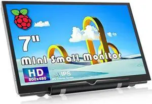 HAMTYSAN Raspberry Pi Mini Screen Monitor, 7 Inch Screen 800x480 HDMI Small Monitor IPS LCD Screen Display for Raspberry Pi 400/4/3/Zero/Jetson Nano/Orange Pi/Win11/10/8/7, No-Touch