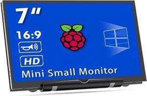 HMTECH 7'' Raspberry Pi Screen, 800x480 HDMI Small Monitor with Dual-Speaker, LCD Screen Display for Raspberry Pi 4/3/2/Zero/B/B+ Win11/10/8/7 (Non-Touch)