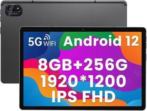 2023 NEW Android 12 Tablet-10.1 Inch Gaming Tablet with 13MP Dual Camera,MTK8183 Octa-Core 2.0Ghz Processor,6000mAh Battery Capacity,8GB RAM+256GB ROM,2.4+5G Dual Band WiFi+Bluetooth 5.0