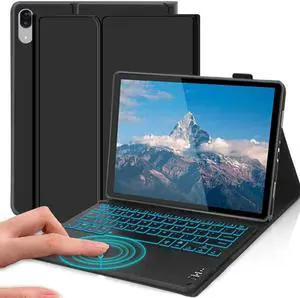 QYiiD Touchpad Keyboard Case for Lenovo Tab P11 Pro 11.5" 2020 (TB-J706F / TB-J706L) with Pencil Holder, 7 Colors Backlight Magnetic Detachable Wireless Keyboard Auto Sleep/Wake Smart Cover, Black