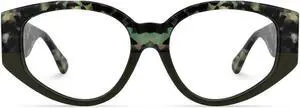 VOOGLAM Fashion Glasses for Women, Chic Middle Blue Light Blocking Glasses Geometric Anti Eyestrain Eyewear-1778Tortoise/Blue