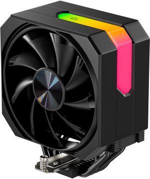 CPU Air Cooler with 4X6mm Heat Pipes,120mm Fan ARGB CPU Cooler 1650rmp,CPU Air Cooler AMD AM5/AM4/AM3 Series,CPU Air Cooler 6.1'' Height Compatible with Intel LGA 1700/1851/1155/1156/2011/2066(Black)