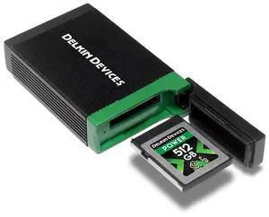 Delkin Devices USB4 CFexpress Type B Card Reader  40Gbps Compatible with Thunderbolt, Aluminum Build, Plug & Play, Built-in Card Storage, Windows & Mac Compatible (DDREADER-60)