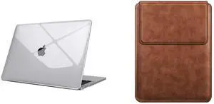 Fintie Bundle: Hard Shell Case for MacBook Pro 13 Inch A2338(M2 M1) A2251 A2289 A2159 A1989 A1706 A1708 + 13" Slim Laptop Sleeve with Stand and Mouse Pad Function