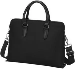 uxcell 15 Inches 360° Protective Laptop Bag, Water-Resistant Laptop Briefcase, Black