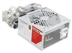Power Supply 650W Standard ATX PC PSU 80 Plus Gold Non Modular Full Voltage 110-240V Active PFC with 20+4Pin Motherboard Power Cable for Desktop Gaming Server White